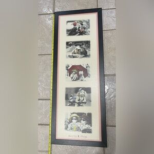 Framed Black and White with Rose Trim Child Photography Art